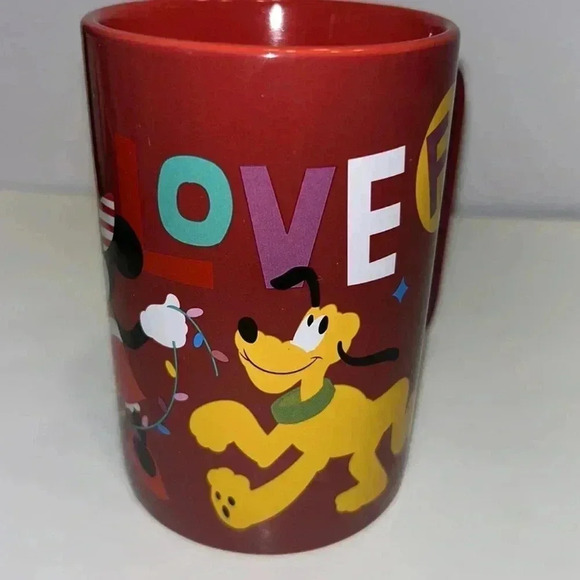 Disney‎ Mickey Mouse Minnie Mouse Pluto Chip and Dale Christmas tree red mug - Picture 4 of 7
